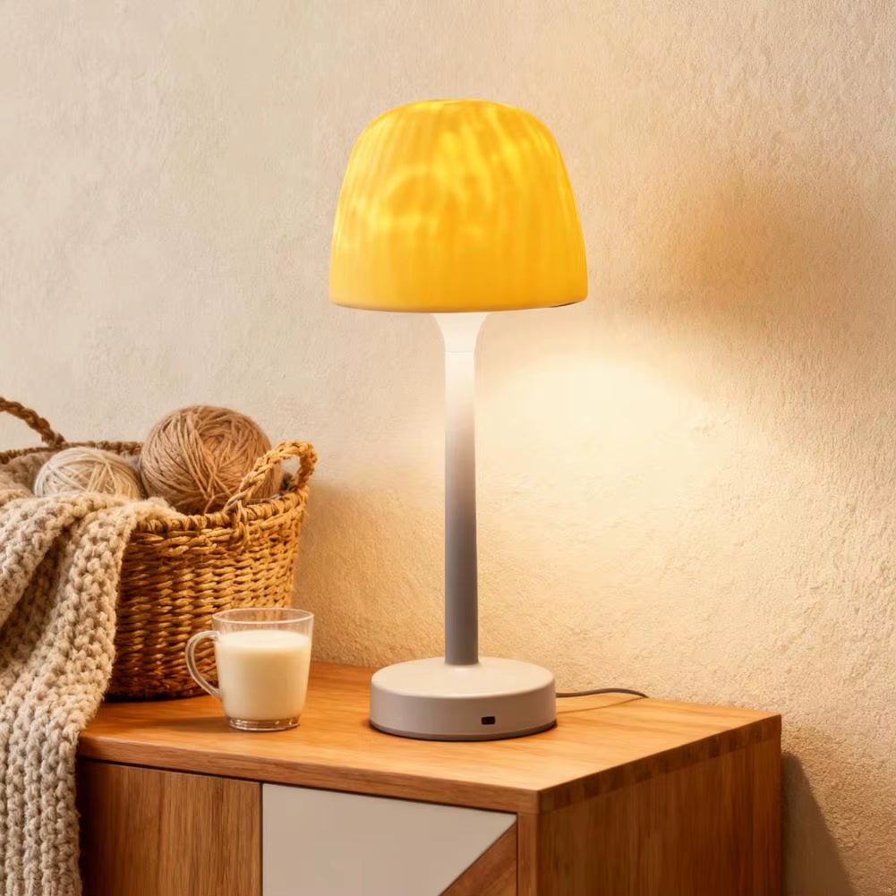 Night Light Desk Lamp Blue Light for Relaxation Water Wave Projection Night Light for Shower Spa with Touch Control for Bathroom