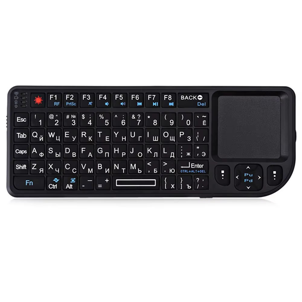 A8 Mini Wireless Keyboard 2.4G 7 Color Backlit Touchpad Air Mouse with Infrared Indicator for Android TV Box Pc,Office