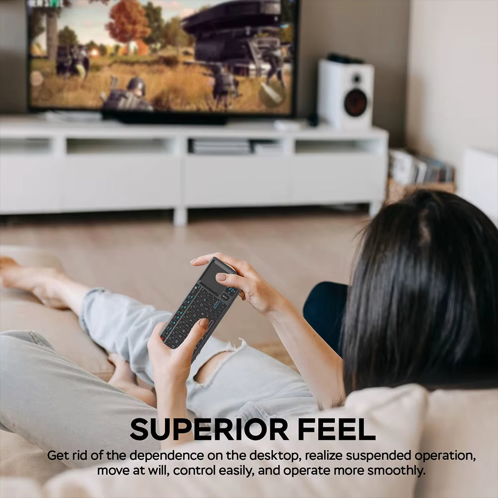 A8 Mini Wireless Keyboard 2.4G 7 Color Backlit Touchpad Air Mouse with Infrared Indicator for Android TV Box Pc,Office