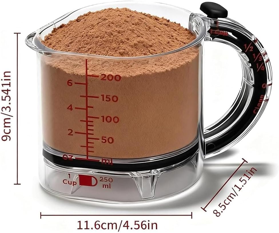 Adjustable Measuring Cup Multi-Functional Measuring Cup with Scraper-Style Seal Base Measurings Cube Cups for Cooking Kitchen