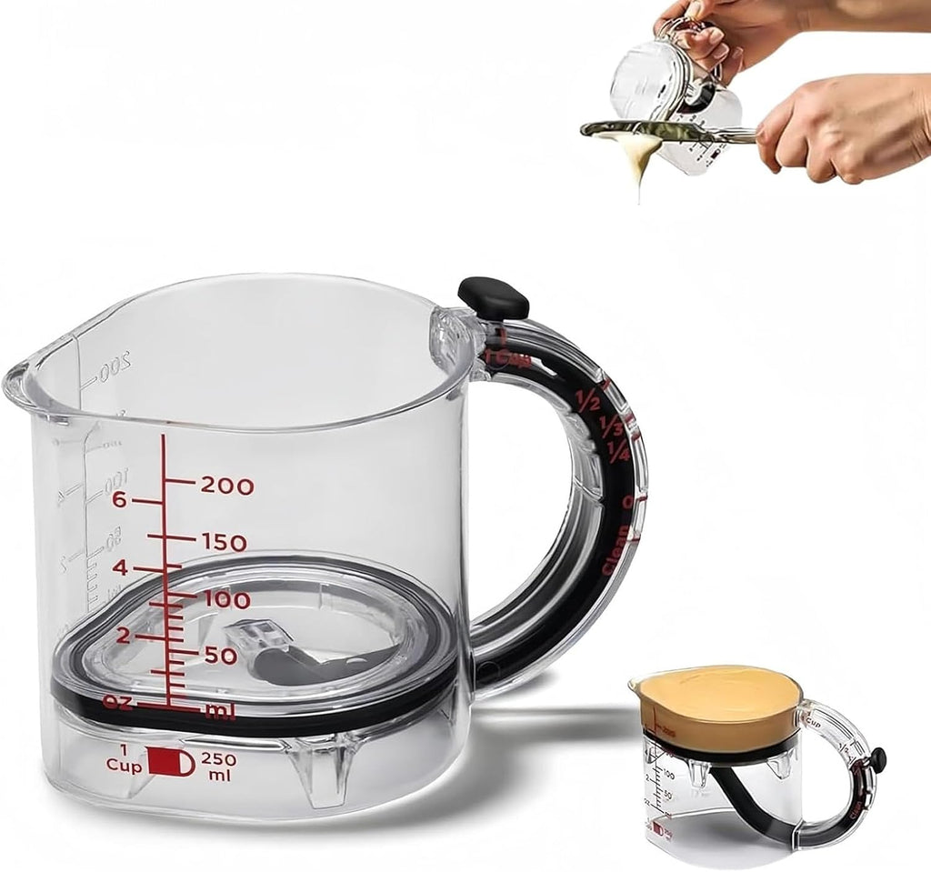 Adjustable Measuring Cup Multi-Functional Measuring Cup with Scraper-Style Seal Base Measurings Cube Cups for Cooking Kitchen