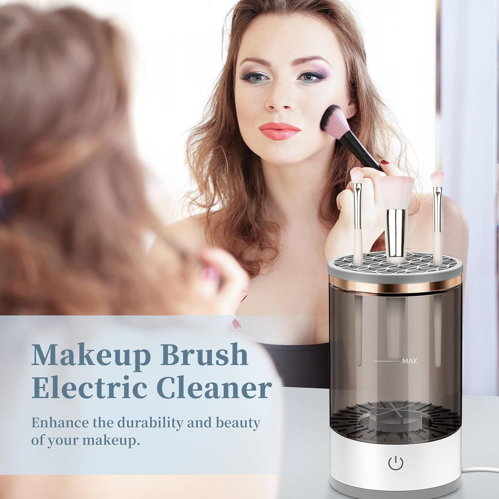 USB Plug Portable Electric Makeup Brush Cleaner with Rubber Makeup Machine Electric USB Quick Cleaner Cleaning Brush Collar Brus