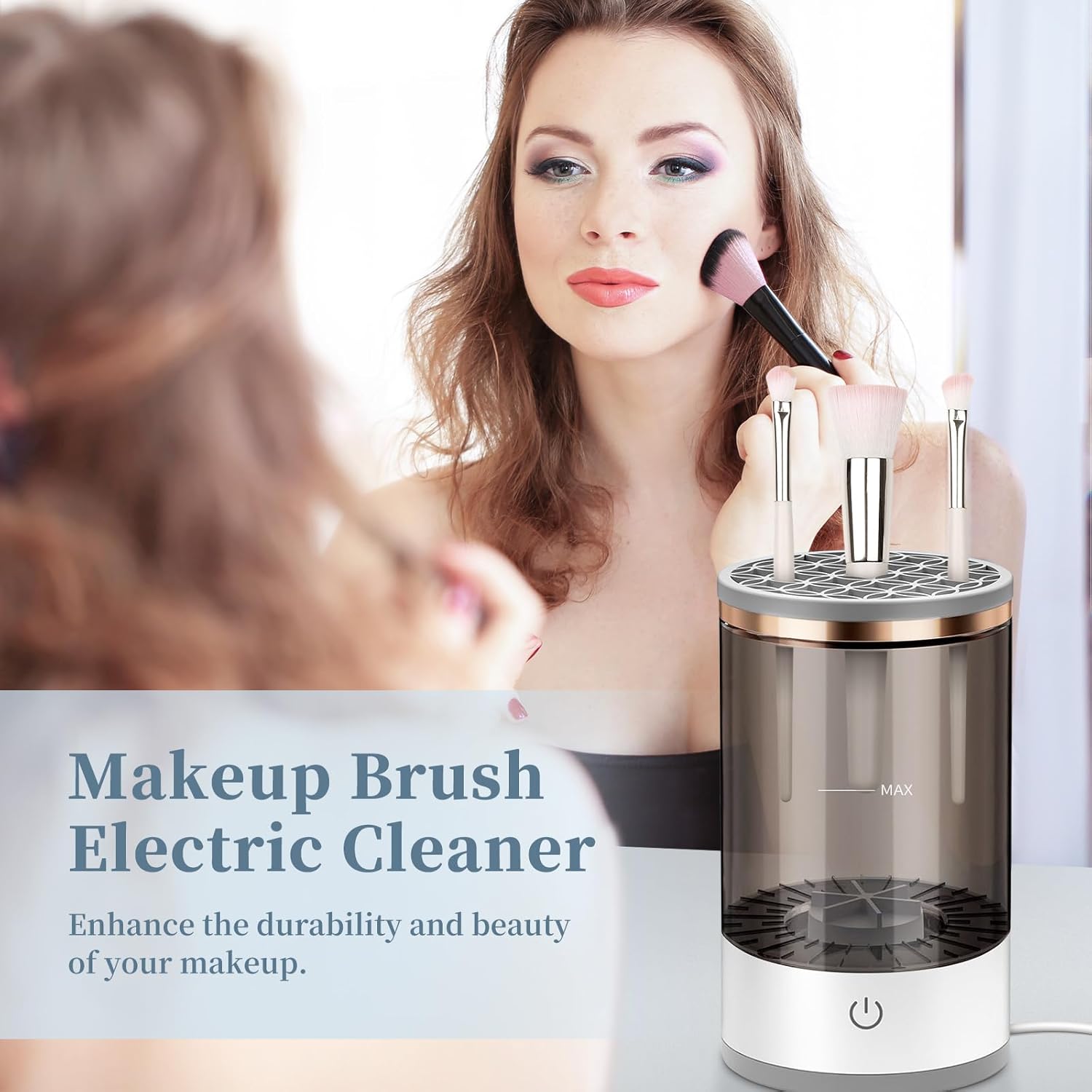 USB Plug Portable Electric Makeup Brush Cleaner with Rubber Makeup Machine Electric USB Quick Cleaner Cleaning Brush Collar Brus