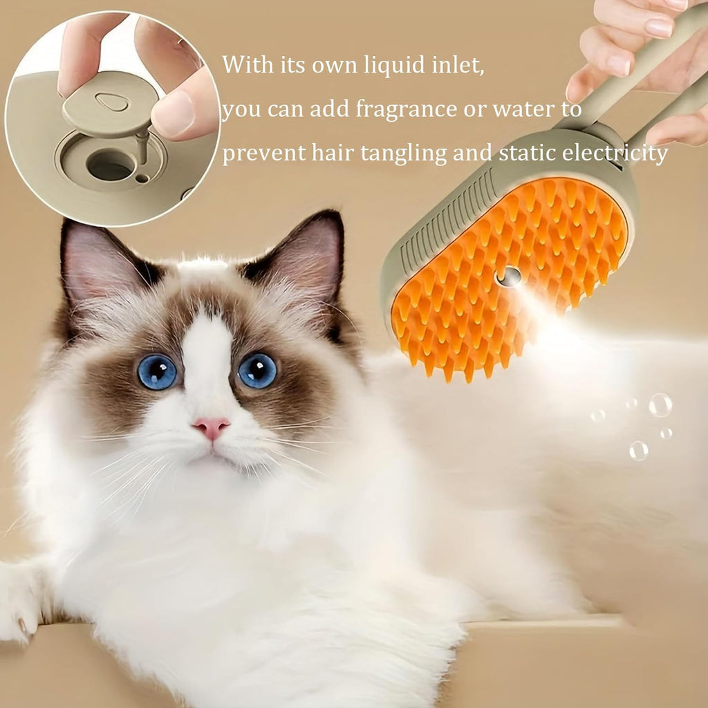 Steam Brush Cat Brush – 3-in-1 Steamy Grooming Magic