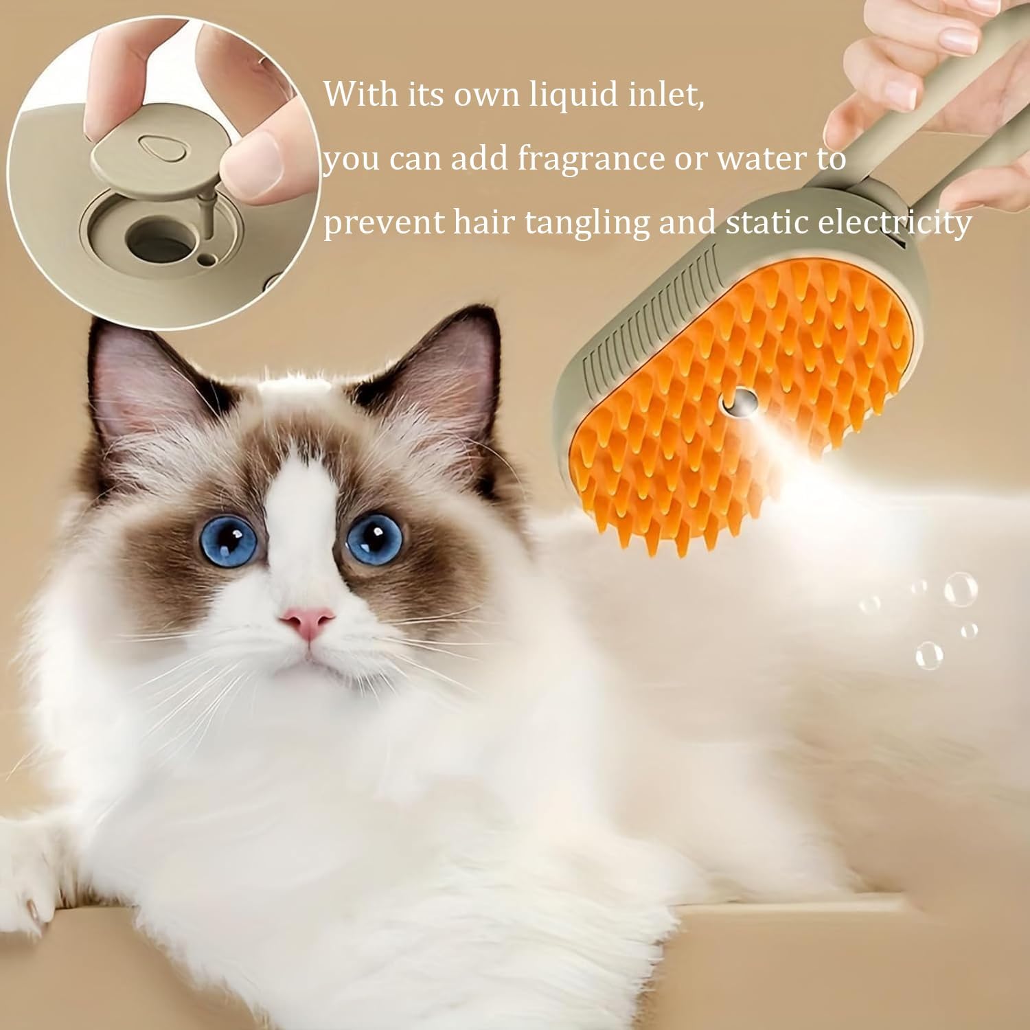 Steam Brush Cat Brush – 3-in-1 Steamy Grooming Magic