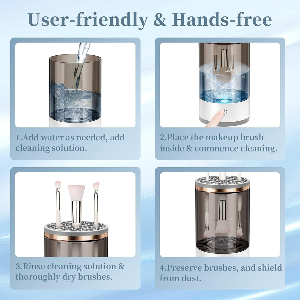 USB Plug Portable Electric Makeup Brush Cleaner with Rubber Makeup Machine Electric USB Quick Cleaner Cleaning Brush Collar Brus