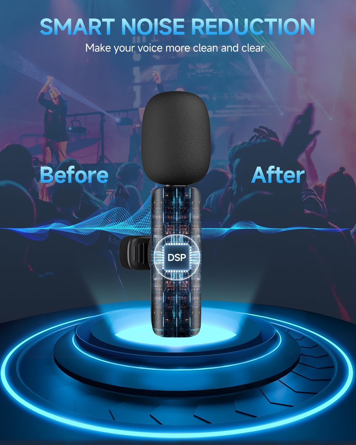 New Wireless Lavalier Microphone Portable Audio Video Recording Mini Microphone for Iphone Android PC Camera Live Gaming Phone