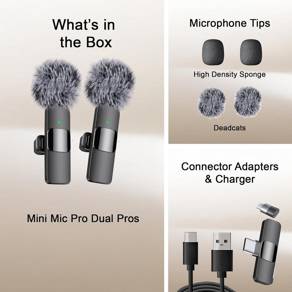 New Wireless Lavalier Microphone Portable Audio Video Recording Mini Microphone for Iphone Android PC Camera Live Gaming Phone