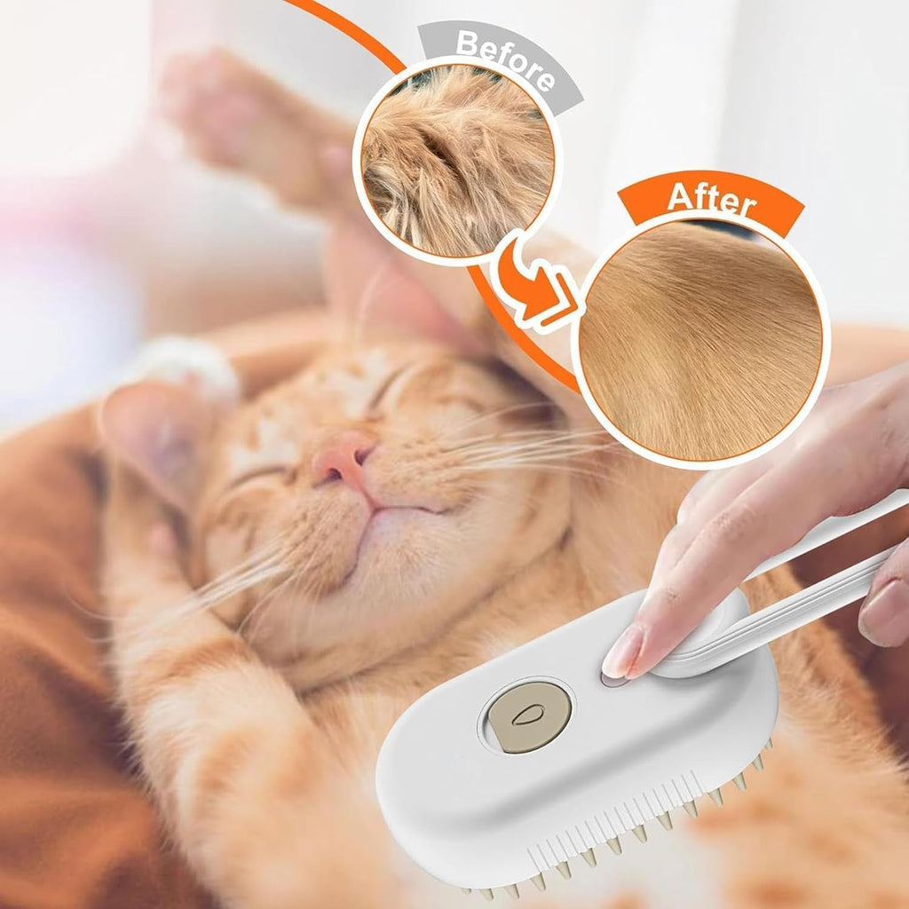 Steam Brush Cat Brush – 3-in-1 Steamy Grooming Magic