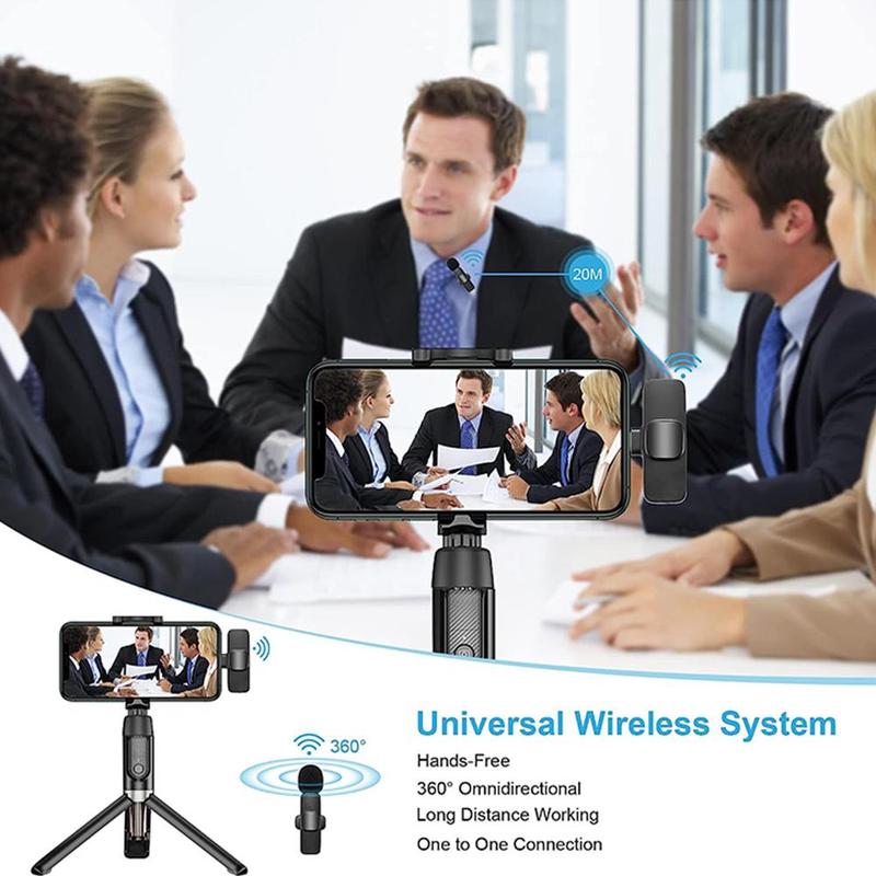 New Wireless Lavalier Microphone Portable Audio Video Recording Mini Microphone for Iphone Android PC Camera Live Gaming Phone