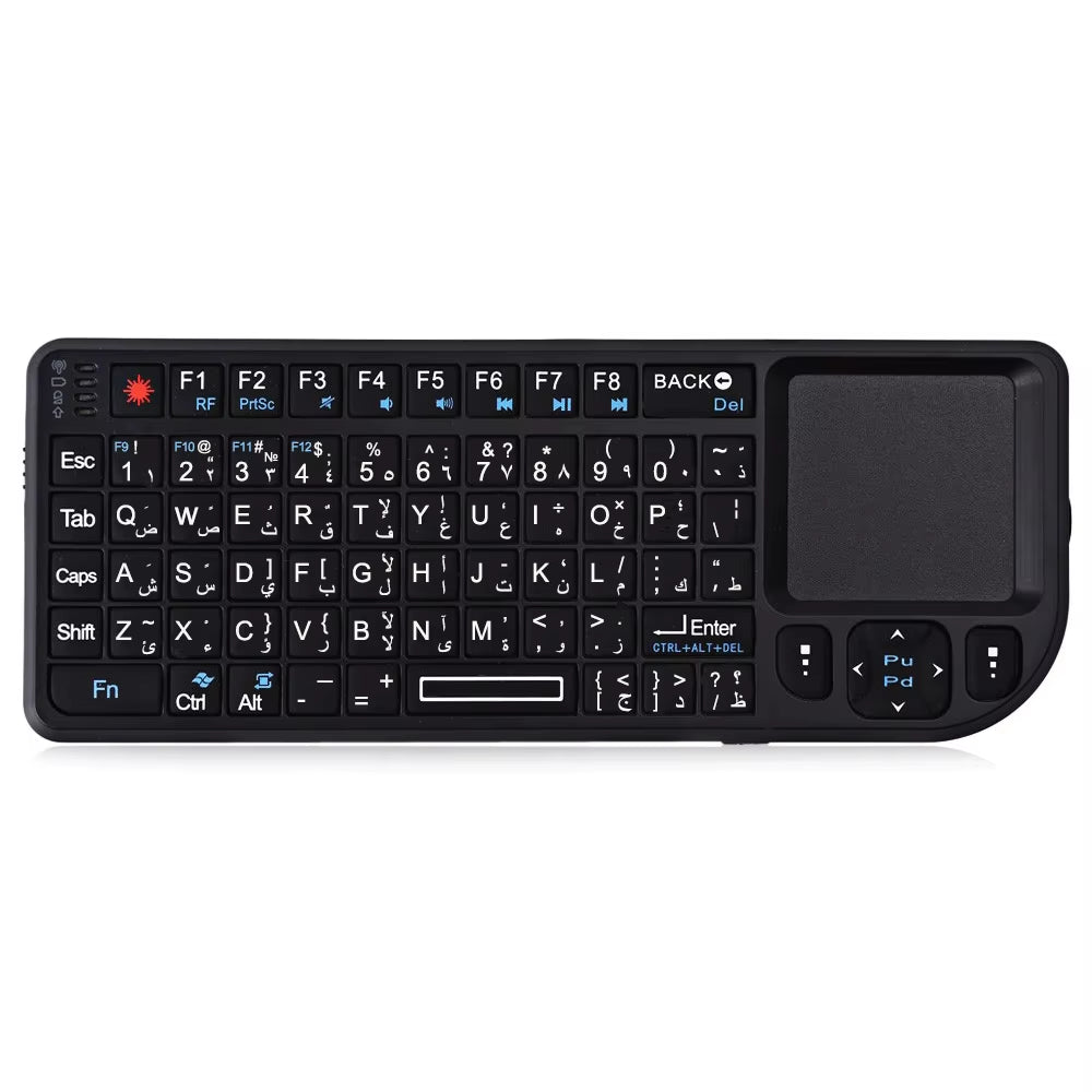 A8 Mini Wireless Keyboard 2.4G 7 Color Backlit Touchpad Air Mouse with Infrared Indicator for Android TV Box Pc,Office