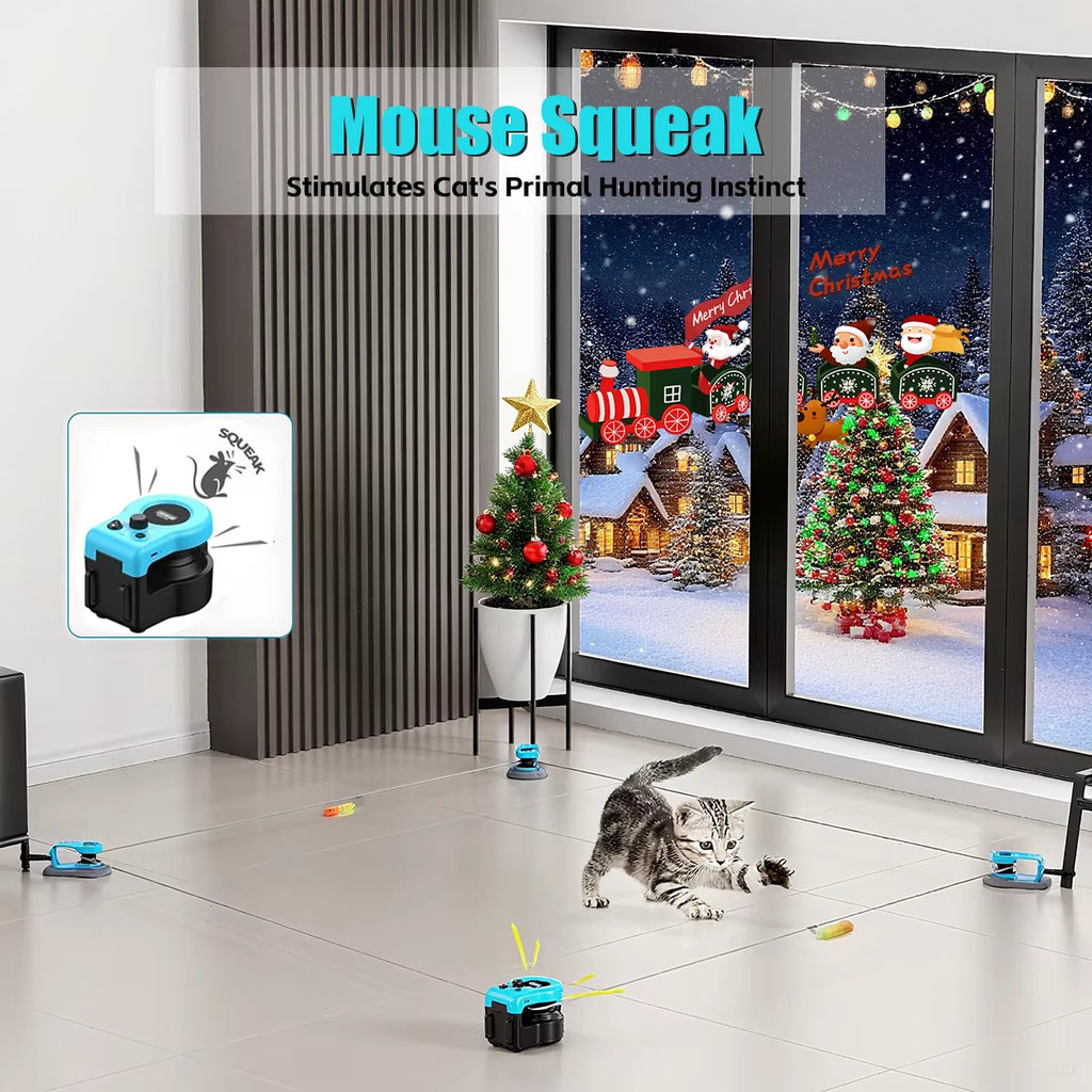 Cat Toys for Indoor Cats Interactive Cat Toy Wheel Exerciser New Cat Treadmill for Indoor Adjustable Speed Simulated Hunting Toy