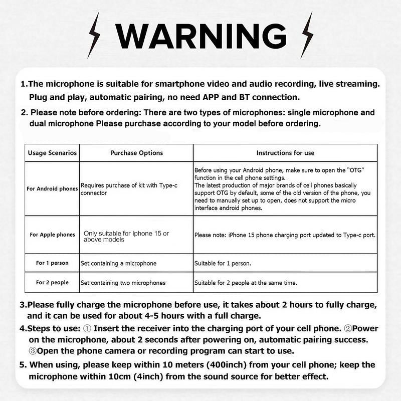 New Wireless Lavalier Microphone Portable Audio Video Recording Mini Microphone for Iphone Android PC Camera Live Gaming Phone