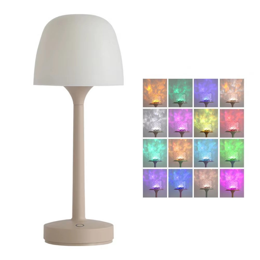 Night Light Desk Lamp Blue Light for Relaxation Water Wave Projection Night Light for Shower Spa with Touch Control for Bathroom